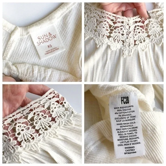 Sun & Shadow Crochet Trim Off the Shoulder Top - Picture 10 of 10